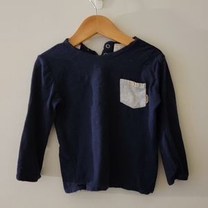 Zara long sleeve pocket shirt 2-3 toddler navy